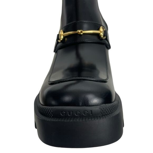 Gucci Magnum Calf Leather Horsebit Lug Sole Boots Black Size 40 - Picture 6 of 16